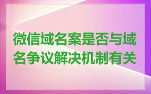 微信域名案是否与域名争议解决机制有关