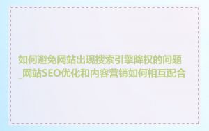 如何避免网站出现搜索引擎降权的问题_网站SEO优化和内容营销如何相互配合