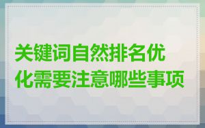 关键词自然排名优化需要注意哪些事项