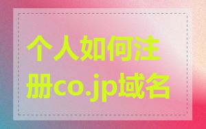 个人如何注册co.jp域名