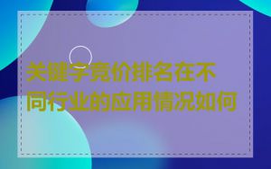 关键字竞价排名在不同行业的应用情况如何