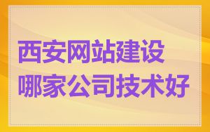 西安网站建设哪家公司技术好