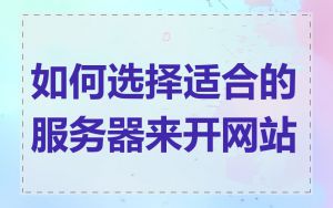 如何选择适合的服务器来开网站