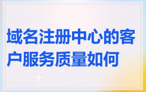 域名注册中心的客户服务质量如何