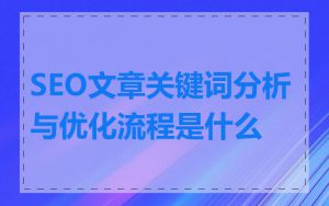 SEO文章关键词分析与优化流程是什么