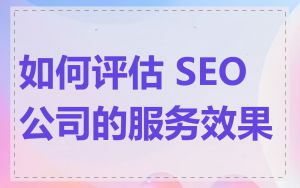 如何评估 SEO 公司的服务效果