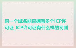 同一个域名能否拥有多个ICP许可证_ICP许可证有什么样的罚则