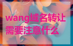 wang域名转让需要注意什么