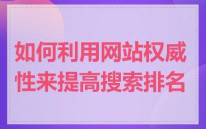 如何利用网站权威性来提高搜索排名