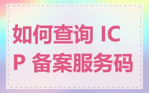 如何查询 ICP 备案服务码