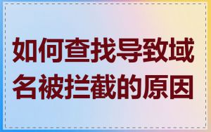 如何查找导致域名被拦截的原因