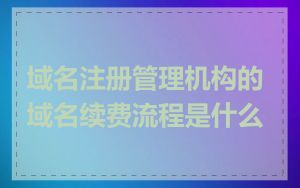 域名注册管理机构的域名续费流程是什么