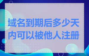 域名到期后多少天内可以被他人注册