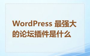 WordPress 最强大的论坛插件是什么