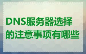 DNS服务器选择的注意事项有哪些