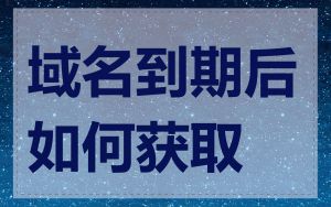 域名到期后如何获取