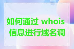 如何通过 whois 信息进行域名调查