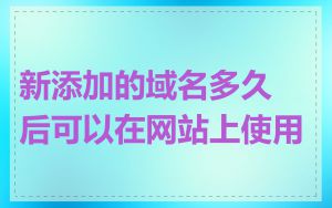 新添加的域名多久后可以在网站上使用