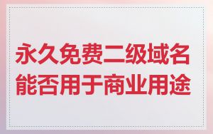 永久免费二级域名能否用于商业用途