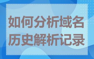 如何分析域名历史解析记录