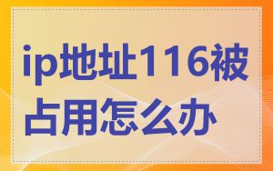 ip地址116被占用怎么办