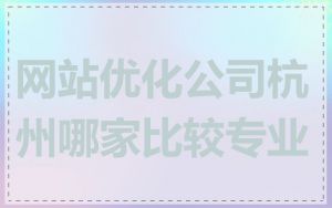 网站优化公司杭州哪家比较专业