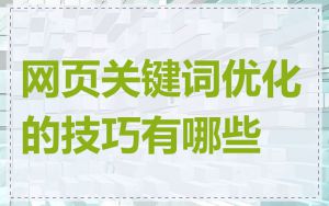 网页关键词优化的技巧有哪些