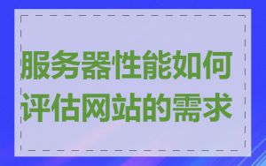 服务器性能如何评估网站的需求