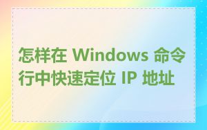 怎样在 Windows 命令行中快速定位 IP 地址