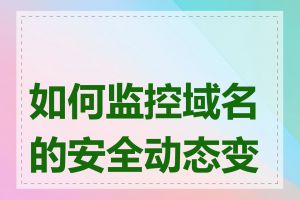 如何监控域名的安全动态变化