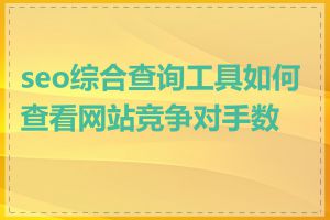 seo综合查询工具如何查看网站竞争对手数据