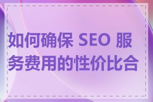 如何确保 SEO 服务费用的性价比合理