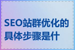 SEO站群优化的具体步骤是什么