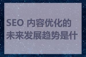 SEO 内容优化的未来发展趋势是什么