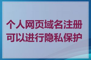 个人网页域名注册可以进行隐私保护吗