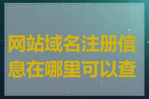 网站域名注册信息在哪里可以查看