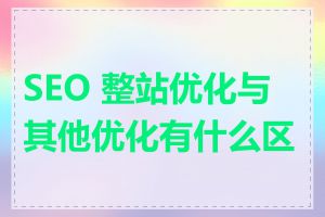 SEO 整站优化与其他优化有什么区别