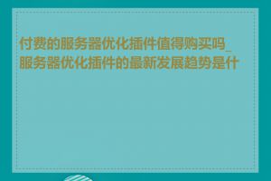 付费的服务器优化插件值得购买吗_服务器优化插件的最新发展趋势是什么