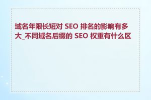 域名年限长短对 SEO 排名的影响有多大_不同域名后缀的 SEO 权重有什么区别