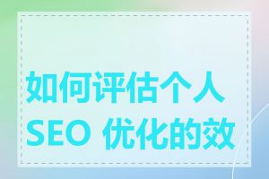 如何评估个人 SEO 优化的效果