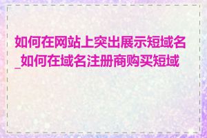 如何在网站上突出展示短域名_如何在域名注册商购买短域名