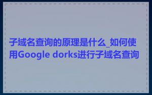 子域名查询的原理是什么_如何使用Google dorks进行子域名查询