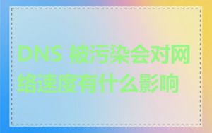 DNS 被污染会对网络速度有什么影响