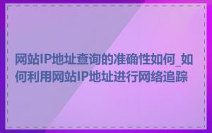 网站IP地址查询的准确性如何_如何利用网站IP地址进行网络追踪