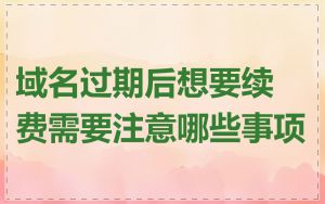 域名过期后想要续费需要注意哪些事项