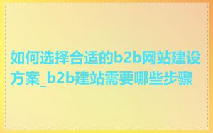 如何选择合适的b2b网站建设方案_b2b建站需要哪些步骤