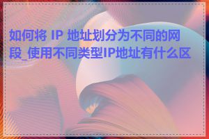 如何将 IP 地址划分为不同的网段_使用不同类型IP地址有什么区别