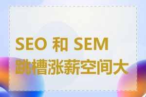 SEO 和 SEM 跳槽涨薪空间大吗