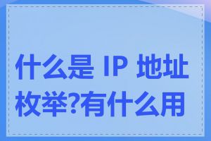 什么是 IP 地址枚举?有什么用途