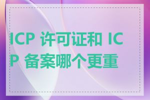 ICP 许可证和 ICP 备案哪个更重要